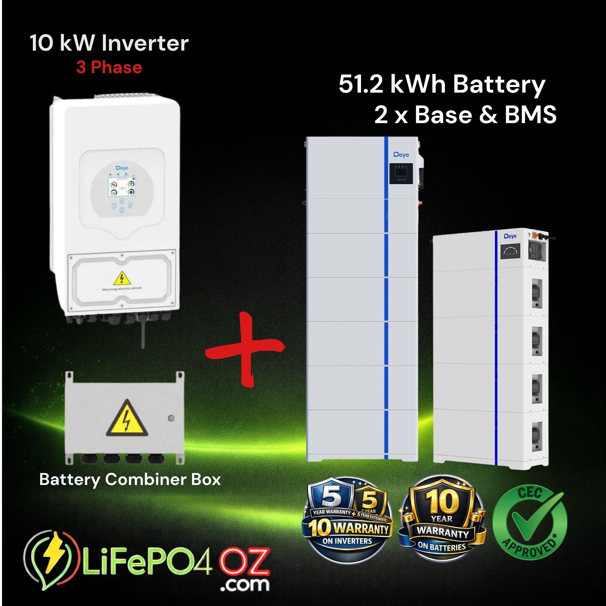Deye Inverter & 5.12kWh Stackable Battery Bundle