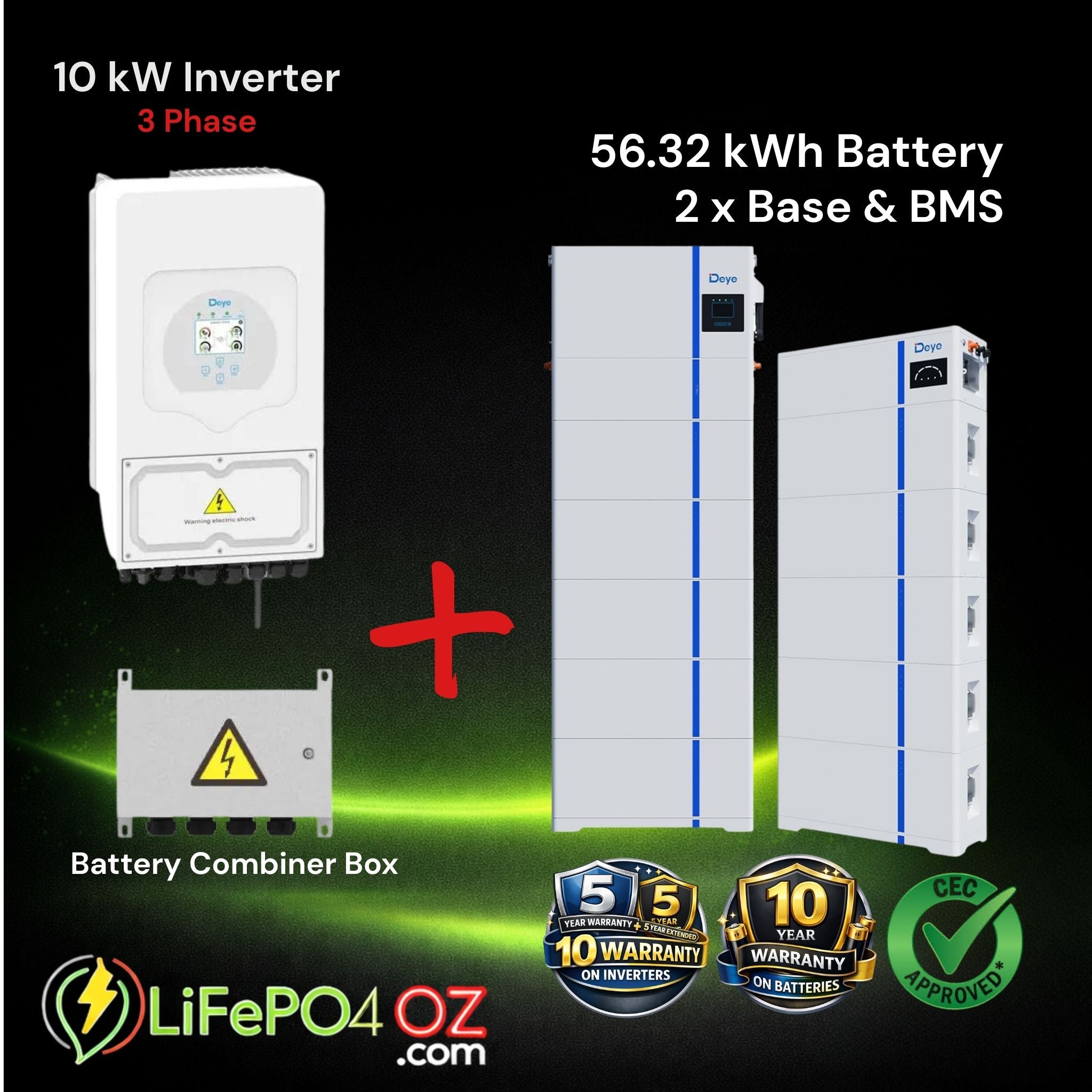 Deye Inverter & 5.12kWh Stackable Battery Bundle