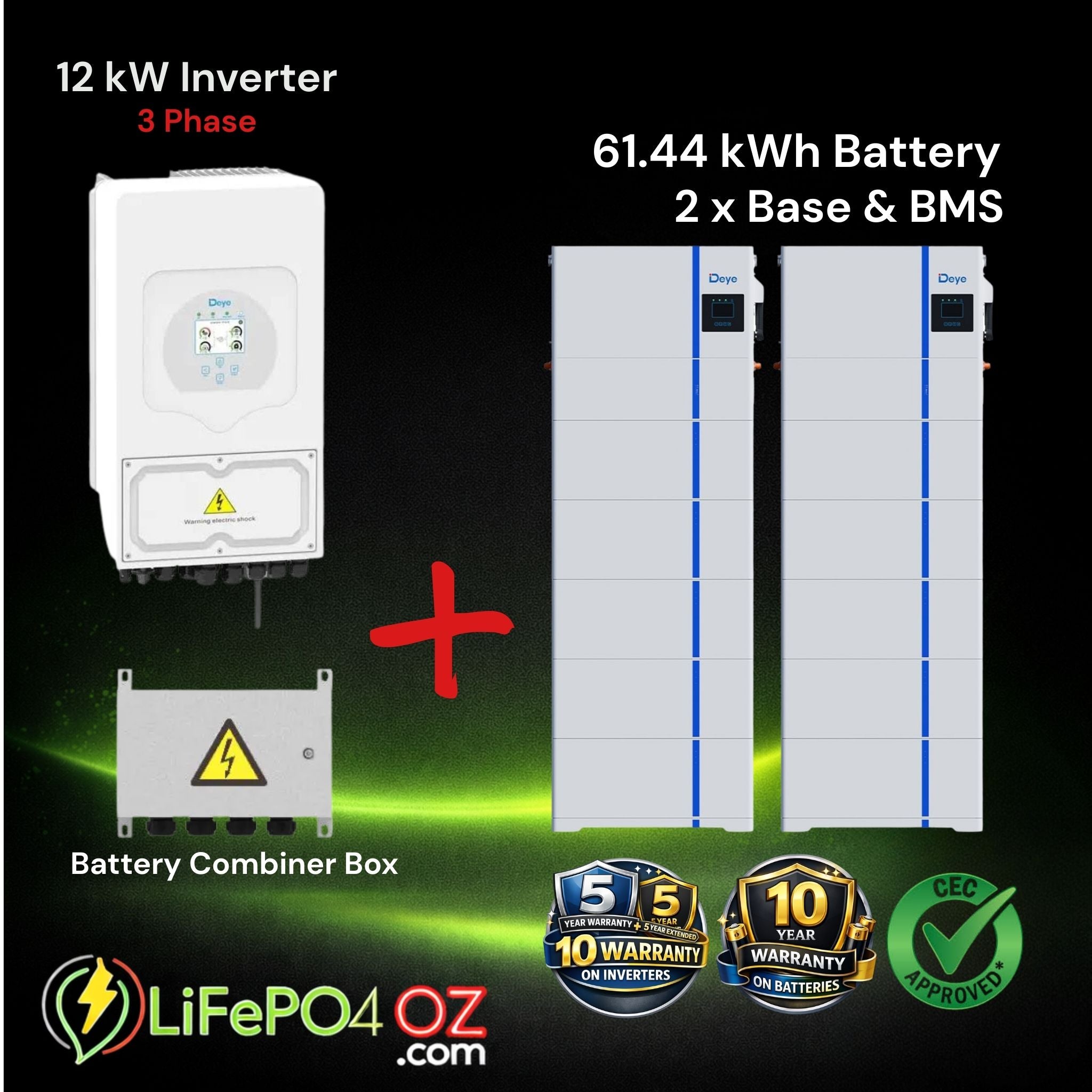 Deye Inverter & 5.12kWh Stackable Battery Bundle