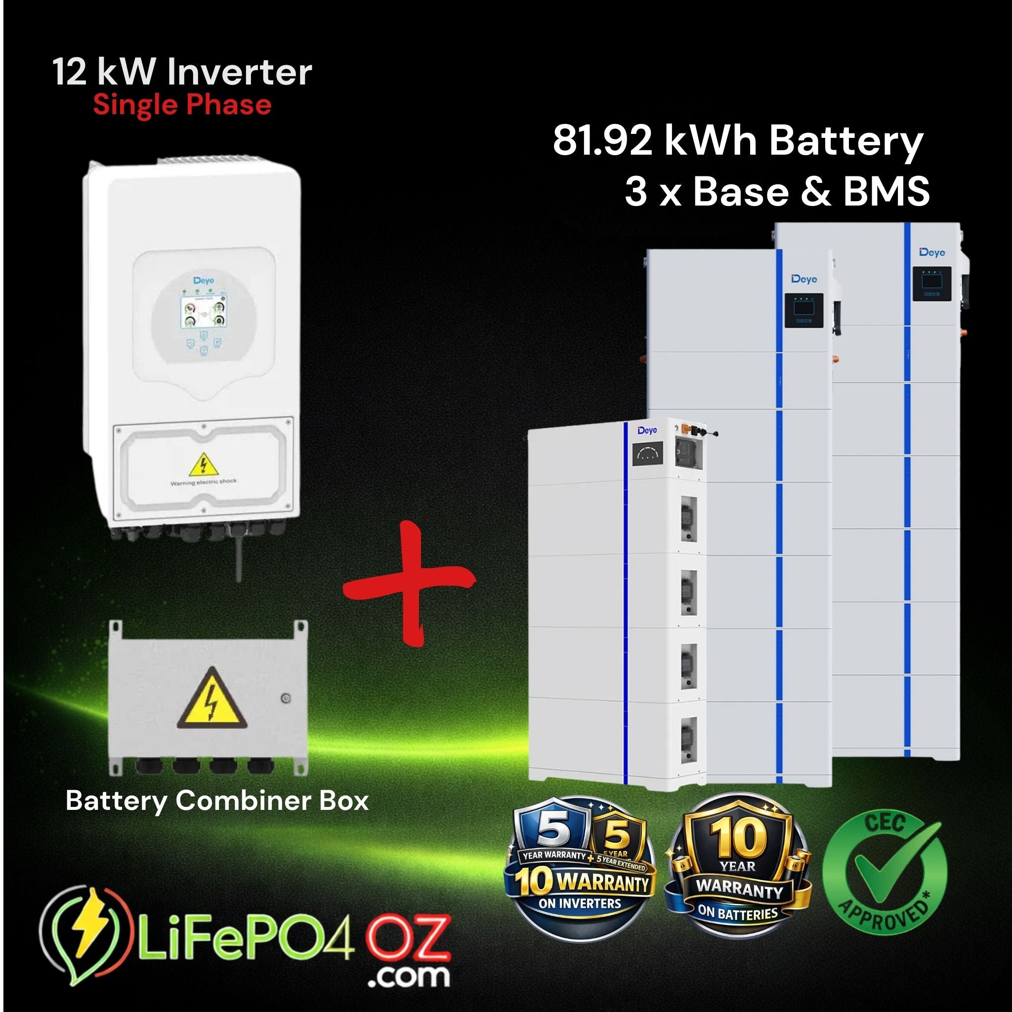 Deye Inverter & 5.12kWh Stackable Battery Bundle