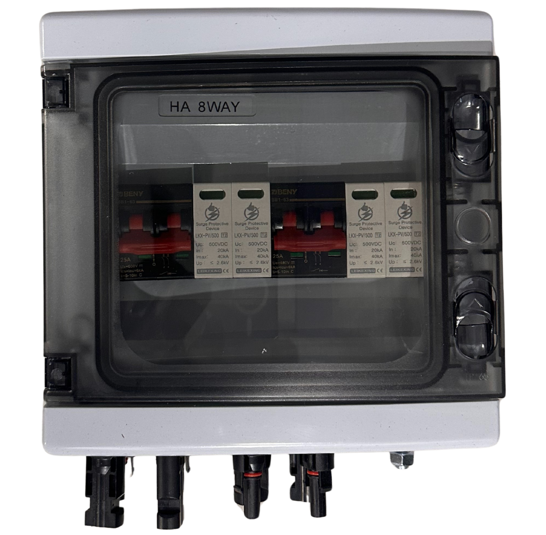 Array Combiner Box 2 Array Solar Combiner Box – Dual 500V Input & Output with Surge Prote