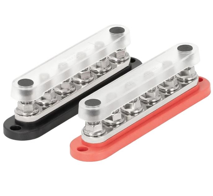 Sbarra Blindata 300A 12V-48V DC - Busbar In Ottone Con 4 Bulloni M8 Per Camper E Barche - Foto 3
