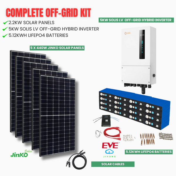 Off-Grid Kit - Solis Hybrid Inverter - Jinko - EVE Battery Kit