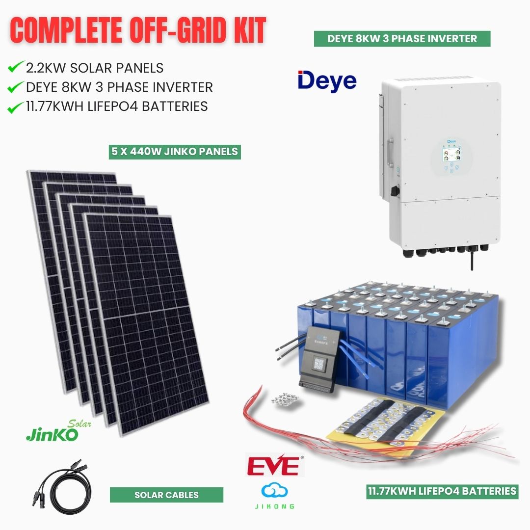 Off Grid Solar System/Kits - DEYE Inverter 3 Phase - 440W Jinko ...