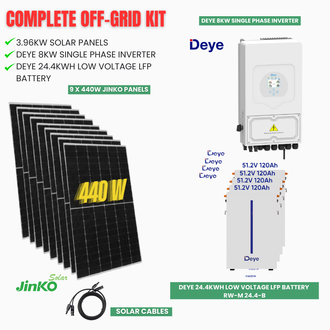 Off Grid Solar System/Kits - Deye 6kWh to 24kWh Batteries- Jinko Solar ...
