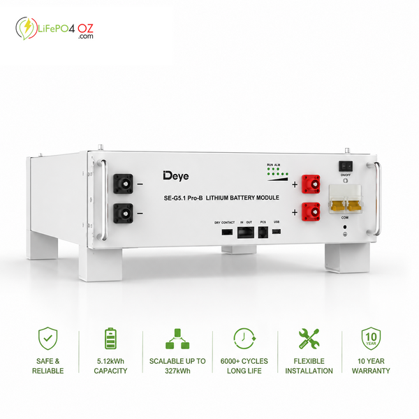 Deye SE-G5.1 Pro-B 5.12kWh LiFePO4 LV Rack Battery – 51.2V 100Ah